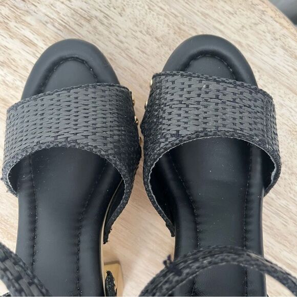 Franco Sarto Wally Woven Platform Ankle Strap Heels Size 6.5 Black NWOB - Picture 4 of 5